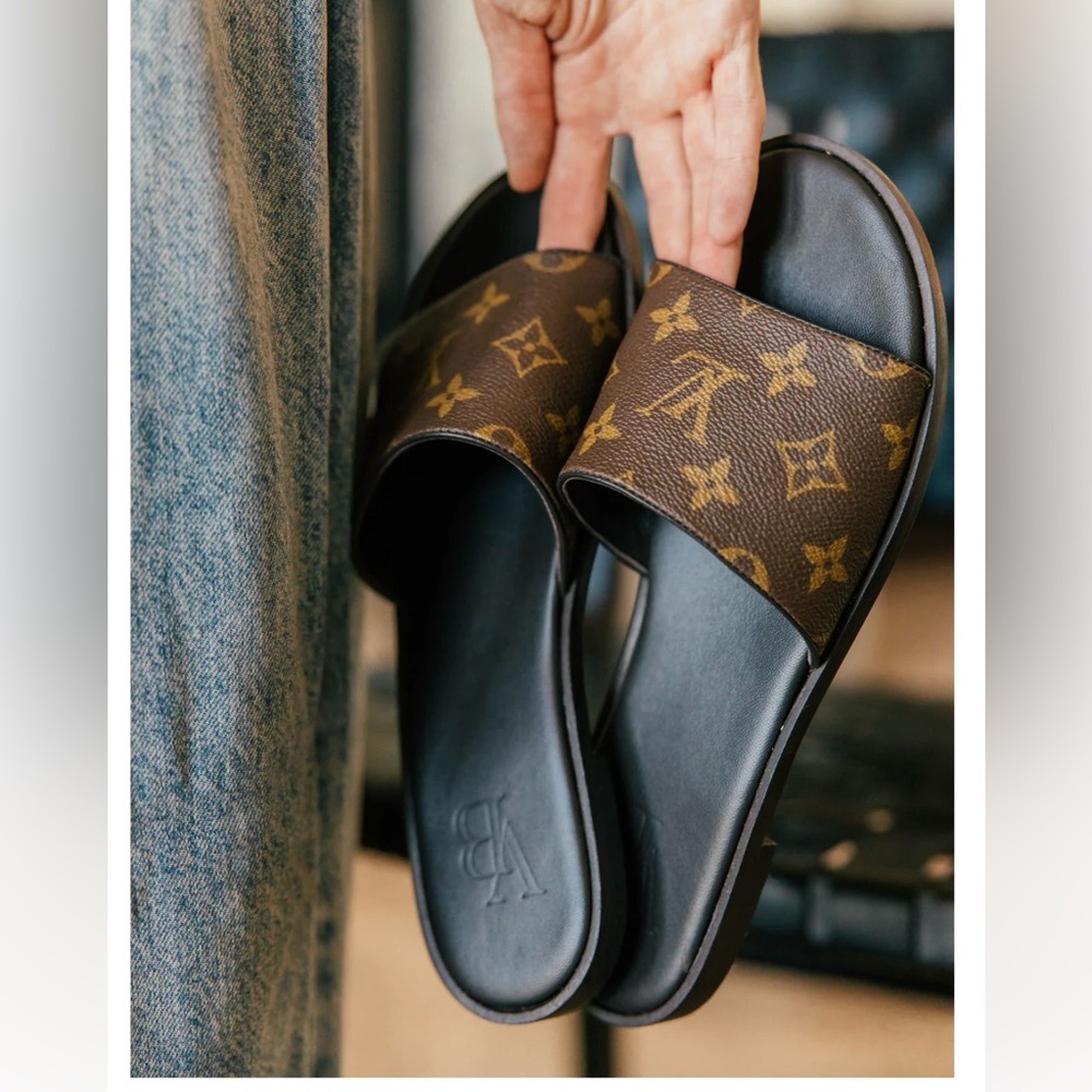 Luxury Brown Slide Sandals